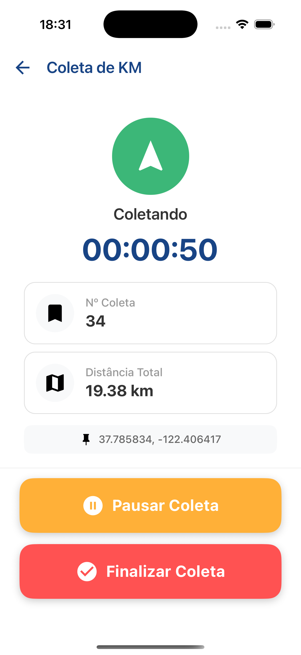 Coletando KM